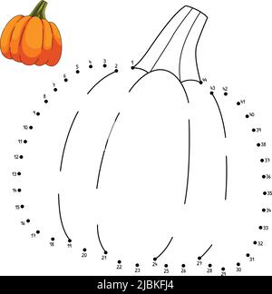 Pages de coloriage de citrouille de Thanksgiving point à point Illustration de Vecteur