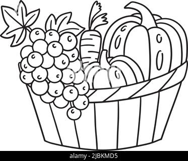 Thanksgiving fruits légumes isolés Illustration de Vecteur