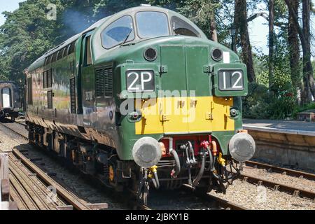 Classe 37 D6732 en BR Green sur le chemin de fer North Norfolk Banque D'Images