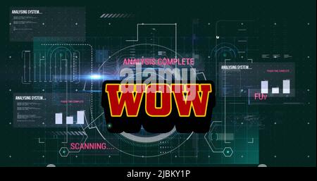 Illustration du traitement du texte et des données sur fond noir Banque D'Images