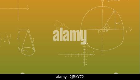 Image d'équations mathématiques sur fond vert Banque D'Images