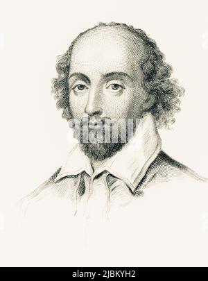William Shakespeare, 1564 - 1616. Poète et dramaturge anglais. Banque D'Images