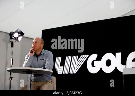 ARI Fleischer, consultant en médias et ancien secrétaire de presse de la Maison Blanche au Centurion Club, Hertfordshire, en amont de la LIV Golf Invitational Series. Date de la photo: Mardi 7 juin 2022. Banque D'Images