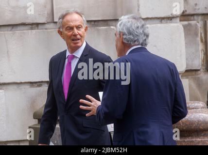 3 juin 2022-Londres, Royaume-Uni ancien Premier ministre, Tony Blair avec Gordon Brown, à la cathédrale St Pauls pour un service de Thanksgiving à sa Majesté la reine Eliz Banque D'Images
