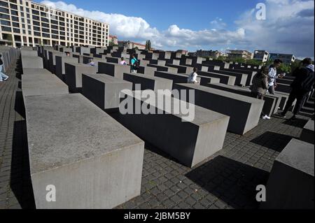 Mémorial juif de l'holocauste, Berlin. Banque D'Images