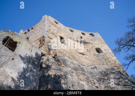 Ruines médiévales du château de Valecov Banque D'Images