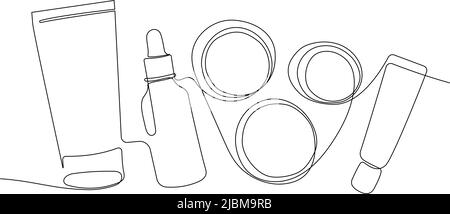 Concept minimal de soins de la peau remèdes naturels à base de plantes Illustration de Vecteur