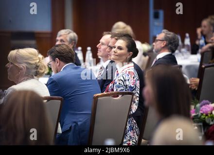 2022-06-07 14:10:15 AMSTERDAM - la Couronne suédoise Princesse Victoria assiste à la célébration en l'honneur du 60th anniversaire de la Chambre de commerce suédoise. Sa visite de deux jours aux pays-Bas portait sur la durabilité, l'innovation et l'égalité des droits. ANP JEROEN JUMELET pays-bas - belgique sortie crédit: ANP/Alay Live News Banque D'Images