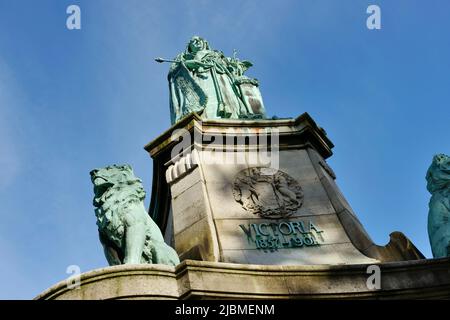 Le Queen Victoria Memorial à Dalton Square dans le centre-ville de Lancaster, Royaume-Uni Banque D'Images