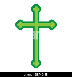 Symbole d'une croix d'église. Symbole de religion du christianisme. Sur fond blanc Illustration de Vecteur