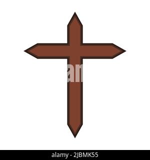 Symbole d'une croix d'église. Christianisme symbole religieux. Illustration de Vecteur