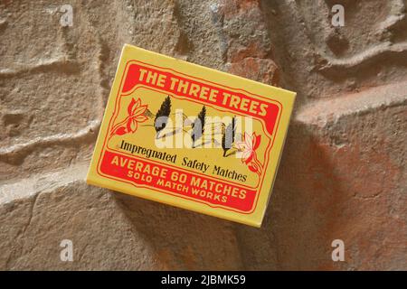 Boîte de matchs de sécurité tchèques, marque les trois arbres Banque D'Images