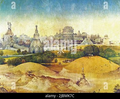 « L'adoration des Magi ». Détail du panneau central du Triptych par Hieronymus Bosch. Madrid, Prado. Banque D'Images