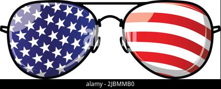 Illustration vectorielle des lunettes de soleil American Flag Illustration de Vecteur