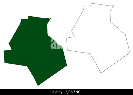 Municipalité de Sacramento (État libre et souverain de Coahuila de Saragosse, Mexique, États-Unis mexicains) carte illustration vectorielle, scribble sketch sac Illustration de Vecteur