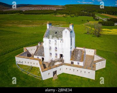 Vue aérienne du château de Corgarff dans Aberdeenshire, Écosse, Royaume-Uni Banque D'Images