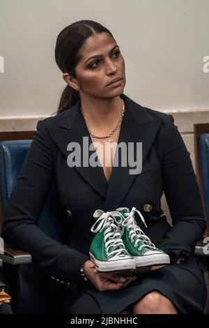 Washington, DC, 7 juin 2022. Matthew McConaughey, natif d'Uvalde, Texas, parle de violence par armes à feu lors d'une conférence de presse dans la salle de presse de James S. Brady à la Maison Blanche à Washington, DC mardi, 7 juin 2022. Photo de Ken Cedeno/Pool/ABACAPRESS.COM Banque D'Images