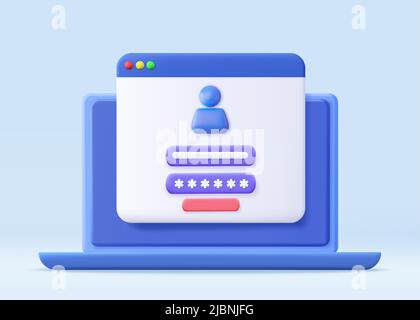 Nom d'utilisateur et mot de passe de l'ordinateur et du compte Illustration de Vecteur