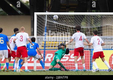 San Benedetto del Tronto, Italie, 07/06/2022, U20 Italie contre Pologne, le Maksymilian Tkocz marque son but de victoire, le 7th juin 2022, Riviera delle Palme Stadium, San Benedetto del Tronto (AP). ©photo: Cinzia Camela. Banque D'Images