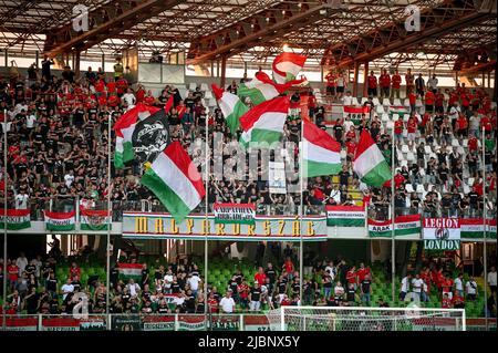 Cesena, Italie. 07th juin 2022. Hongrie supporters pendant l'Italie contre la Hongrie, football UEFA Nations League match à Cesena, Italie, 07 juin 2022 Credit: Independent photo Agency/Alamy Live News Banque D'Images