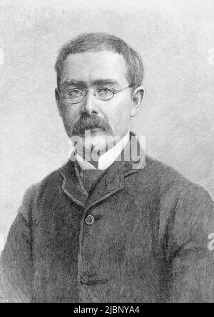 Rudyard Kipling, Joseph Rudyard Kipling (1865 – 1936) écrivain, poète et romancier anglais Banque D'Images