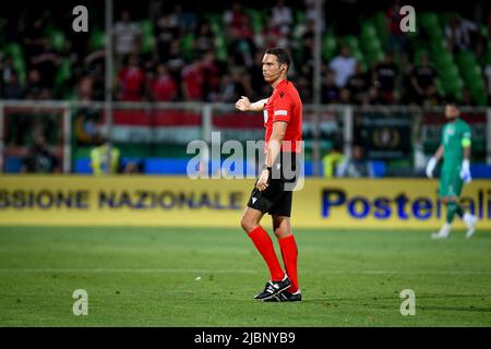 Cesena, Italie. 07th juin 2022. L'arbitre du match Sandro Scharer pendant l'Italie contre la Hongrie, football UEFA Nations League match à Cesena, Italie, 07 juin 2022 crédit: Agence de photo indépendante/Alamy Live News Banque D'Images
