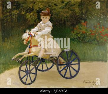 Jean Monet sur son Hobby Horse, 1872. Peinture de Claude Monet Banque D'Images