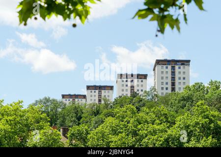 Appartements étonnants situés le long de la montée de l'observance, Lyon, département du Rhône, RÉGION DE L'AURA, France Banque D'Images