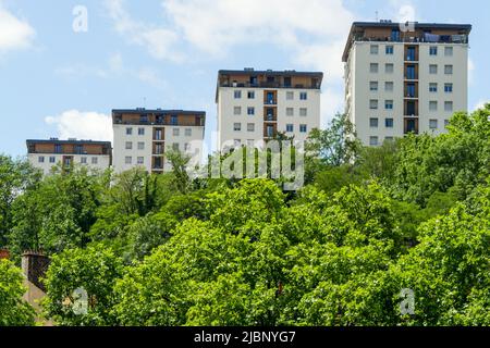 Appartements étonnants situés le long de la montée de l'observance, Lyon, département du Rhône, RÉGION DE L'AURA, France Banque D'Images