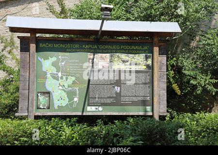 Carte du parc national de Gornje Podunavlje Banque D'Images