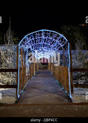 Décoration et éclairage de Noël à Menton, France Banque D'Images