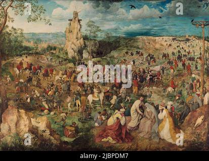 Procession à Calvaire, Pieter Bruegel l'ancien Banque D'Images