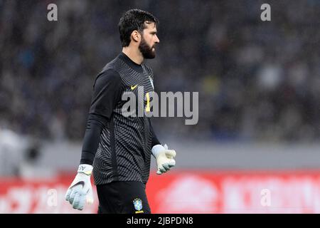 Tokyo, Japon. 6th juin 2022. Alisson (BRA) football : coupe du défi Kirin 2022 match entre le Japon 0-1 Brésil au Stade National de Tokyo, Japon . Credit: AFLO/Alay Live News Banque D'Images