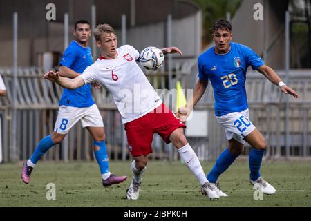 Jan Bieganski de Pologne U20 et Alessandro Mercati d'Italie U20 en action pendant le match international amical entre l'Italie U20 et la Pologne U20 à Banque D'Images