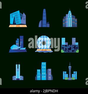 sites touristiques de guangzhou Illustration de Vecteur