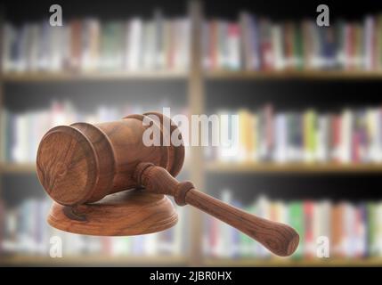 Maillet de juge, gavel de la Cour, thème de la Loi, gavel du juge en bois. Banque D'Images