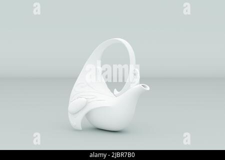 Vase isolé sur fond gris, rendu 3D. Banque D'Images