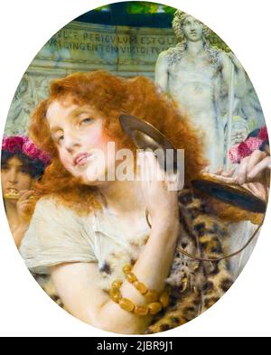 Sir Lawrence Alma Tadema, Bacchante, peinture à l'huile sur panneau, vers 1907 Banque D'Images