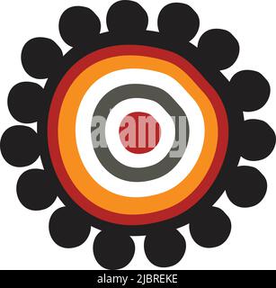 Modèle vectoriel de conception d'icônes d'art aborigène Illustration de Vecteur