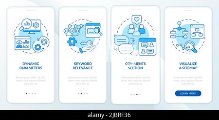 Optimisation avancée du moteur de recherche écran bleu de l'application mobile d'intégration Illustration de Vecteur