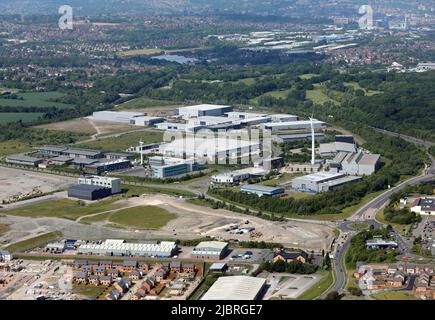 Vue aérienne du parc de fabrication avancée (AMP), parc d'affaires de Catcliffe, près de Rotherham & Sheffield Banque D'Images