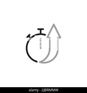 Simple des icônes liées aux temporisateurs. Chronomètre avec flèche vers le haut. Illustration de Vecteur