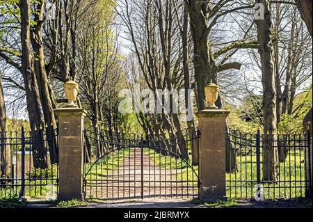 Luetsburg BEI Norden (Ostfriesland, Allemagne): Wasserschloss und Park Banque D'Images