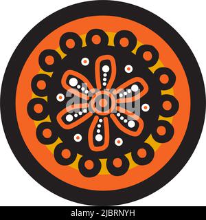 Modèle d'illustration de conception de logo d'icône de peinture à pois aborigènes Illustration de Vecteur