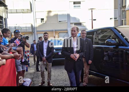 8th juin 2022 :- le comte et la comtesse de Wessexs, le prince Edward et sa femme Sophie ont visité le territoire britannique d'outre-mer de Gibraltar lors d'une visite de deux jours. Au cours de la visite, ils devaient rencontrer des gens de toute la communauté lors d'un programme chargé qui les a vus visiter des quartiers résidentiels d'estats tels que le domaine mauresque du château et plus tard une promenade sur la rue principale. Le couple royal s'était rendu pour la dernière fois à Gibraltar des dizaines d'années auparavant. Banque D'Images