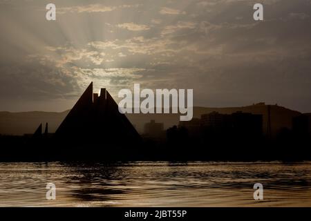 Le Musée archéologique d'Akhenaten à Minya, Moyen-Égypte. Banque D'Images