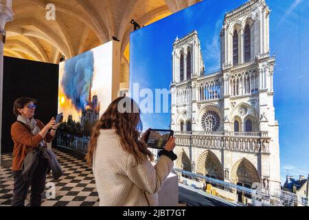 France, Paris, le Collège des Bernardins, l'exposition augmentée : notre Dame de Paris Banque D'Images