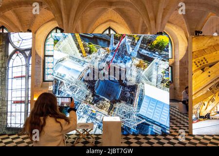 France, Paris, le Collège des Bernardins, l'exposition augmentée : notre Dame de Paris Banque D'Images