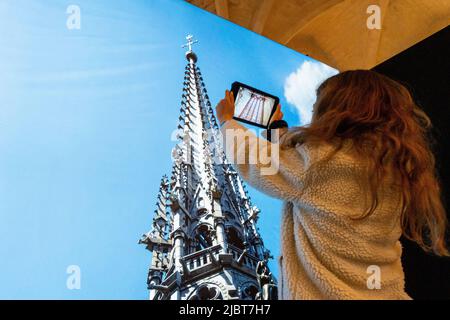 France, Paris, le Collège des Bernardins, l'exposition augmentée : notre Dame de Paris Banque D'Images