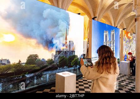 France, Paris, le Collège des Bernardins, l'exposition augmentée : notre Dame de Paris Banque D'Images